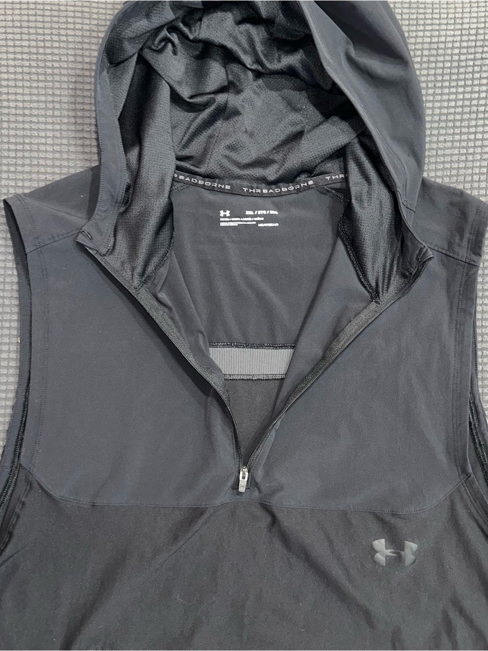Under Armour HeatGear Tactical Sleeveless Hoodie Black 2XL Pullover Vest - Picture 2 of 7